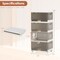 Stackable Storage Bin With Wheels Foldable Cube Organizer For Closet Bedroom Pantry White Brown PP ABS